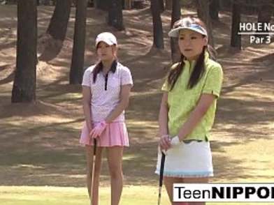 Teenie golfer gets her pinkish penetrated on the green!