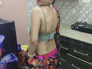 Messy Chat's roleplay in kitchen - Hot Indian Teen gets kinky with step-sister in desi kitchen